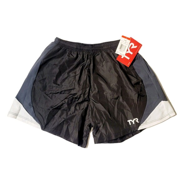 TYR Mens Comp 5" Run Short with Brief Liner SSMX6A Size S Black Gray Pull-on NWT - Picture 1 of 11